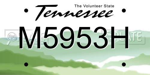M5953H Tennessee License Plate