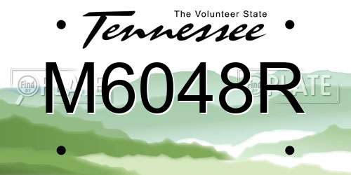 M6048R Tennessee License Plate