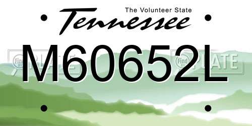 M60652L Tennessee License Plate