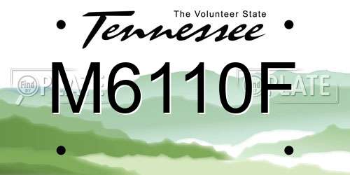 M6110F Tennessee License Plate