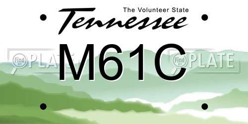 M61C Tennessee License Plate
