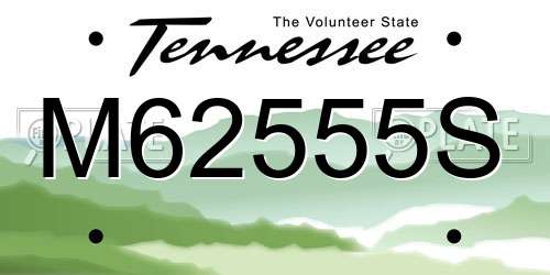 M62555S Tennessee License Plate