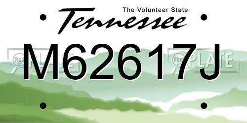 M62617J Tennessee License Plate