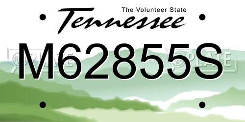 M62855S Tennessee License Plate