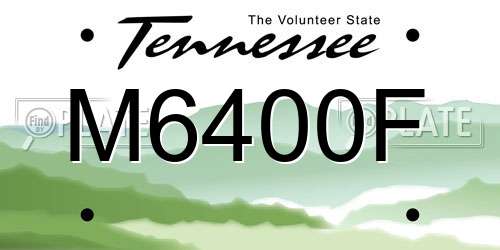 M6400F Tennessee License Plate