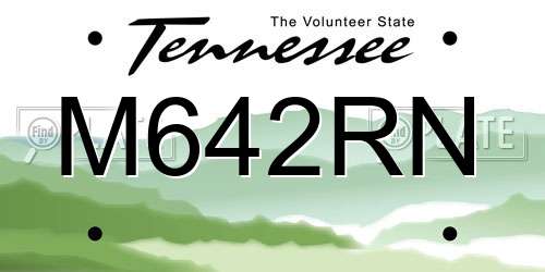 M642RN Tennessee License Plate