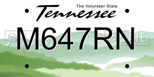 M647RN Tennessee License Plate