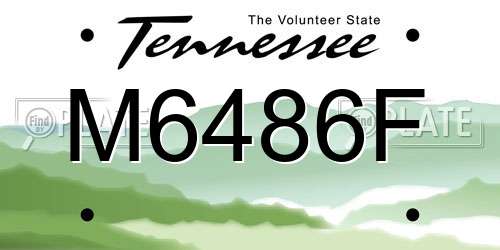 M6486F Tennessee License Plate