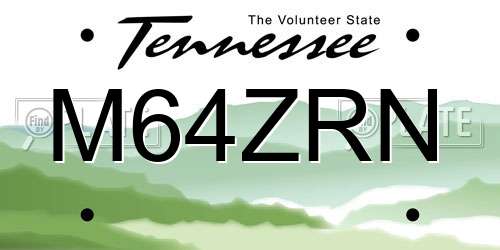 M64ZRN Tennessee License Plate