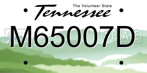 M65007D Tennessee License Plate