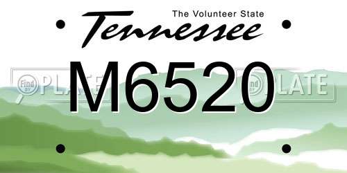 M6520 Tennessee License Plate