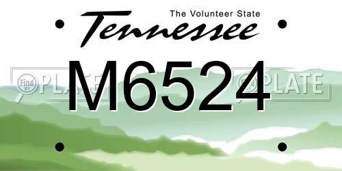 M6524 Tennessee License Plate