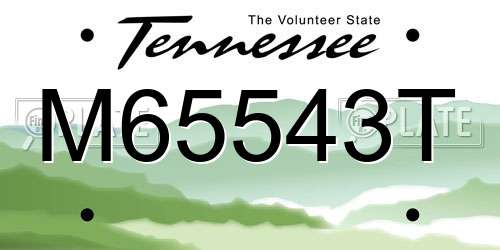 M65543T Tennessee License Plate
