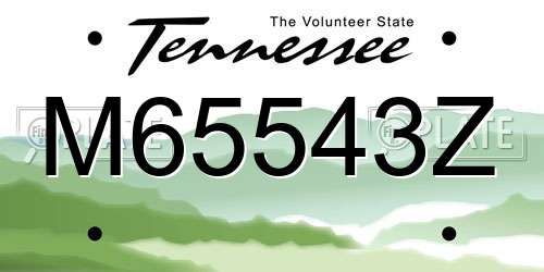 M65543Z Tennessee License Plate