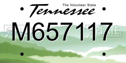 M657117 Tennessee License Plate