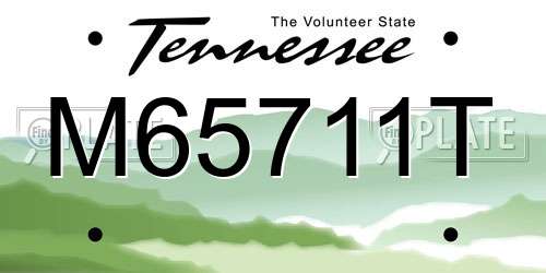 M65711T Tennessee License Plate