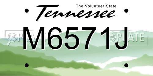 M6571J Tennessee License Plate