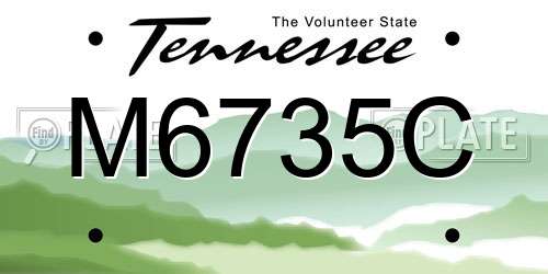M6735C Tennessee License Plate