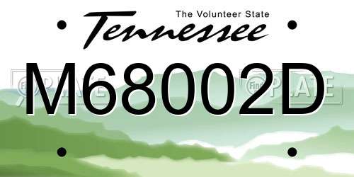 M68002D Tennessee License Plate