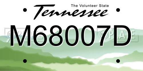 M68007D Tennessee License Plate