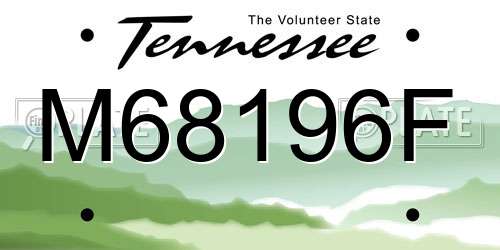 M68196F Tennessee License Plate