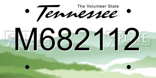 M682112 Tennessee License Plate