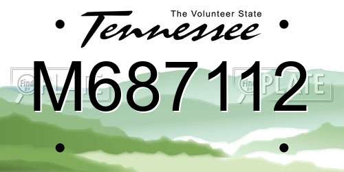 M687112 Tennessee License Plate