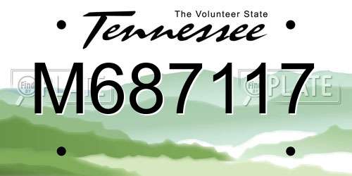 M687117 Tennessee License Plate