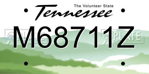 M68711Z Tennessee License Plate