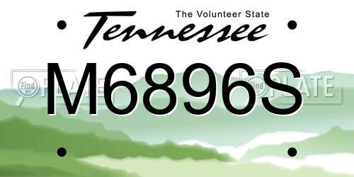 M6896S Tennessee License Plate