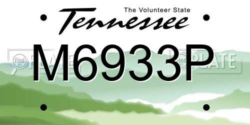 M6933P Tennessee License Plate