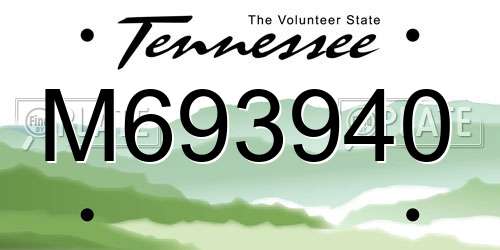 M693940 Tennessee License Plate