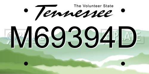 M69394D Tennessee License Plate