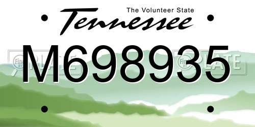 M698935 Tennessee License Plate