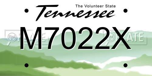 M7022X Tennessee License Plate