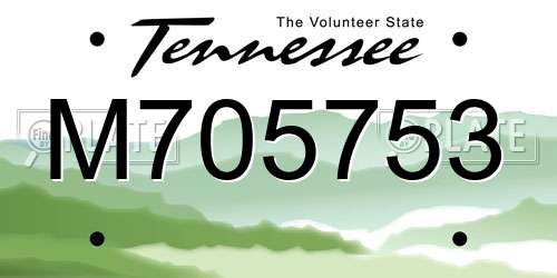 M705753 Tennessee License Plate