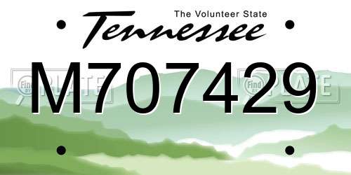 M707429 Tennessee License Plate