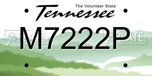 M7222P Tennessee License Plate