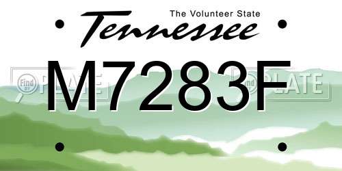 M7283F Tennessee License Plate