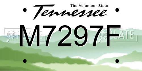 M7297F Tennessee License Plate