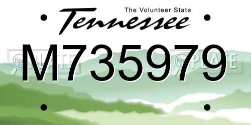 M735979 Tennessee License Plate