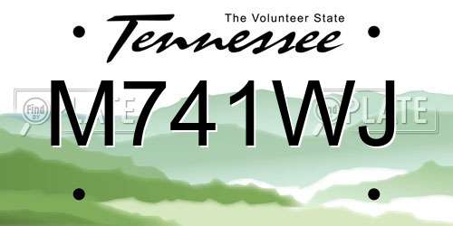 M741WJ Tennessee License Plate