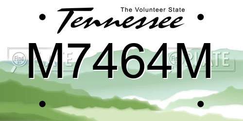 M7464M Tennessee License Plate