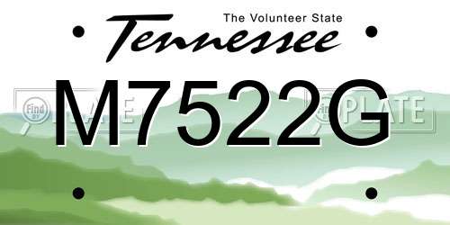 M7522G Tennessee License Plate