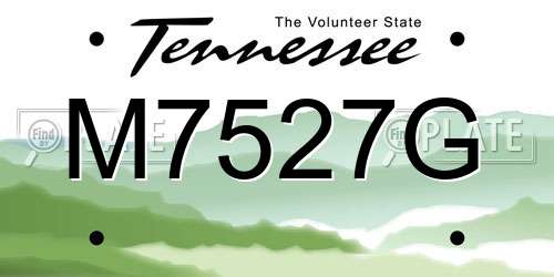 M7527G Tennessee License Plate