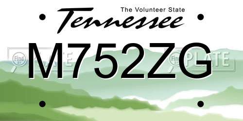 M752ZG Tennessee License Plate