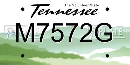M7572G Tennessee License Plate