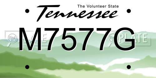 M7577G Tennessee License Plate
