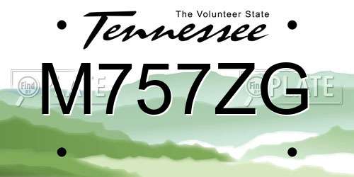 M757ZG Tennessee License Plate