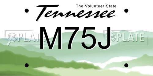 M75J Tennessee License Plate
